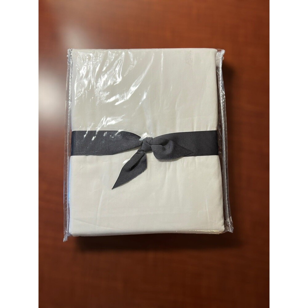 Pottery Barn Essential Sateen Flat Sheet Full Size 300 Thread Count White New
